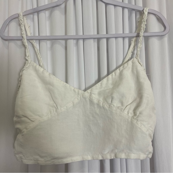 RVCA Cropped Sweetheart Tank Top White Linen Medium - Picture 7 of 10